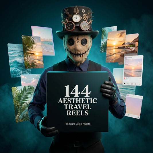 Canva Templates for 144 Aesthetic Landscape Reels, Beach Resort Instagram Reels, Faceless Travel Content Creation Kit, Social Media Video Package